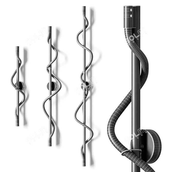 Maurice Wall Brass Lamp 3D model image 3