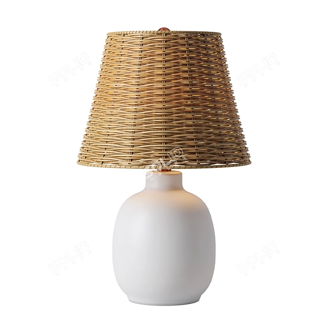 White Ceramic Table Lamp Beauty 3D model image 1