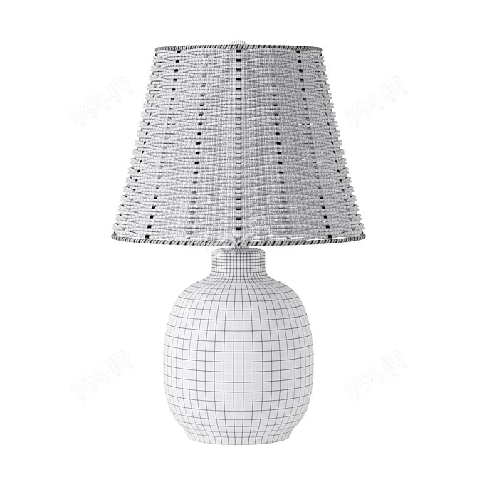 White Ceramic Table Lamp Beauty 3D model image 3