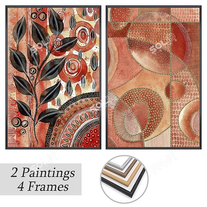 Artwork Set with Multiple Frames 3D model image 1