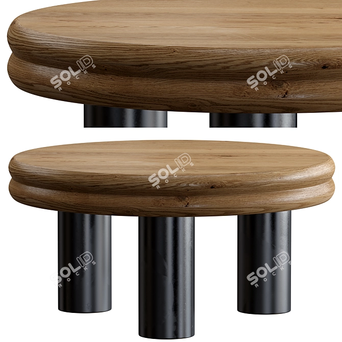 Elegant Macaro Coffee Table 3D model image 2