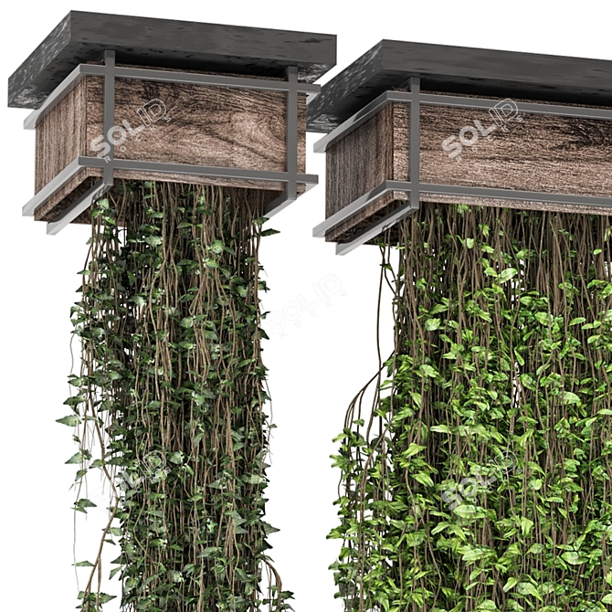 Metal Box Hanging Plants Set 3D model image 2