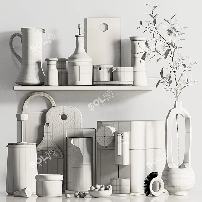 High-Quality Kitchen Accessories Set 3D model image 3