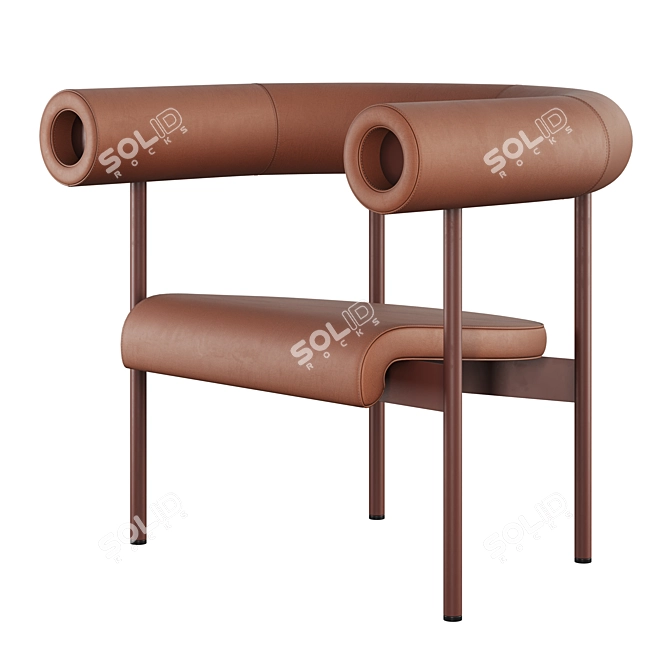 Offecct Font Leather Accent Chair 3D model image 1