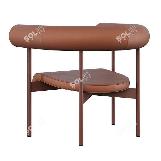 Offecct Font Leather Accent Chair 3D model image 4