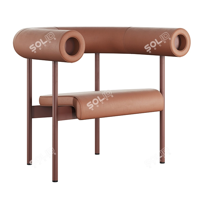 Offecct Font Leather Accent Chair 3D model image 7