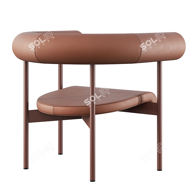 Offecct Font Leather Accent Chair 3D model image 8