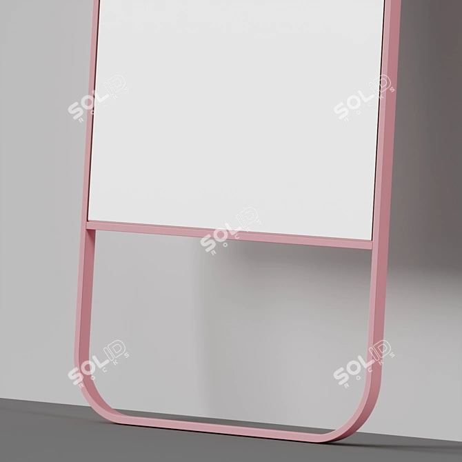 Contemporary Stainless Steel Full-Length Mirror 3D model image 3