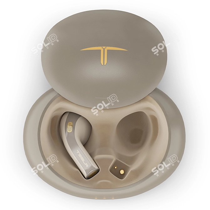 Tesla Earphones with Case 3D model image 3