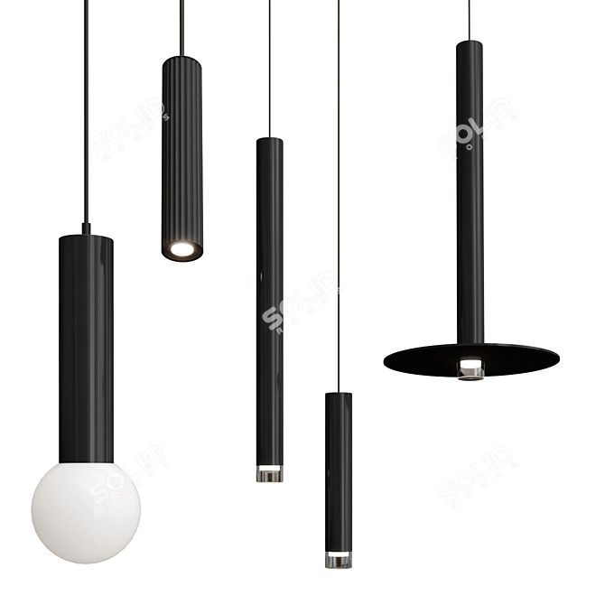 Sleek Pendant Lighting Collection 3D model image 1