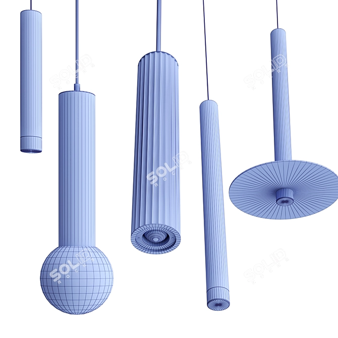 Sleek Pendant Lighting Collection 3D model image 3