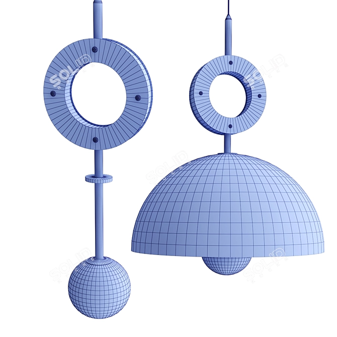 Deco Pendant & Ring Set 3D model image 3