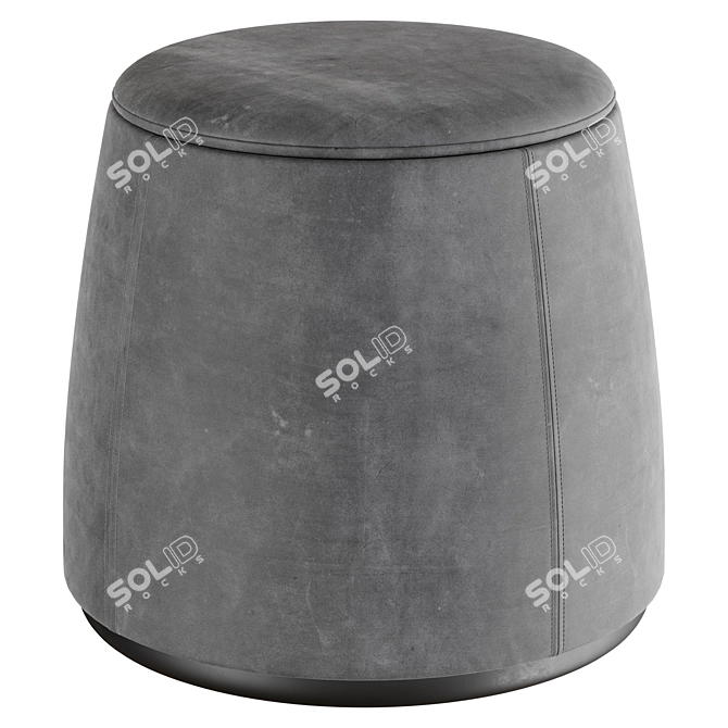 Velvet Padded Ottoman | AVERY 3D model image 2