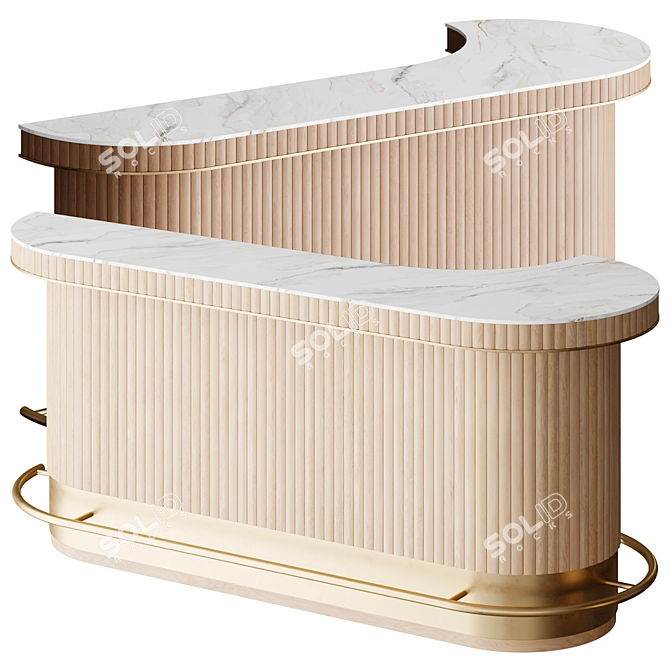 Elegant Eden-Rock Bar Counter 3D model image 1