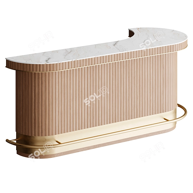Elegant Eden-Rock Bar Counter 3D model image 2