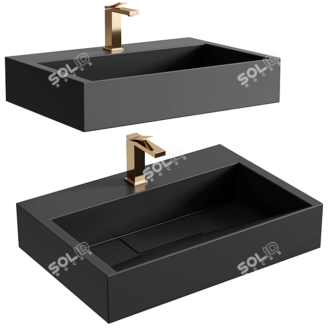 Matte Black Goya Washbasin Sink 3D model image 1