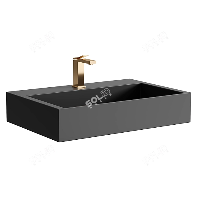 Matte Black Goya Washbasin Sink 3D model image 2