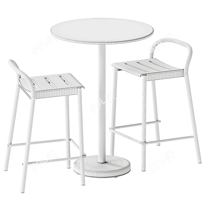 Muuto Linear Steel Cafe Set 3D model image 6