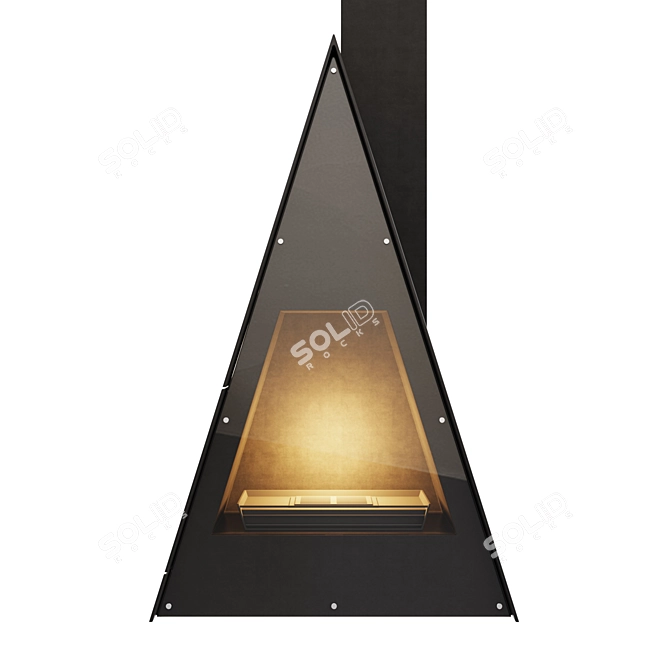 Traforart BREDA Metal Glass Fireplace 3D model image 1