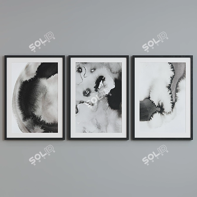 Modern Abstract Picture Frame Set 3D model image 2