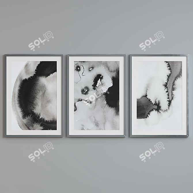 Modern Abstract Picture Frame Set 3D model image 3