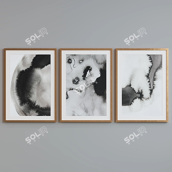 Modern Abstract Picture Frame Set 3D model image 4