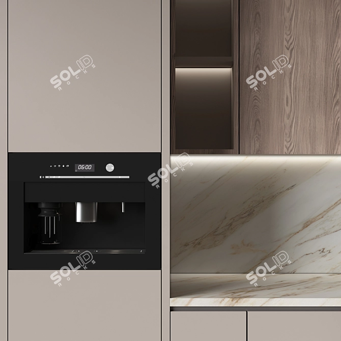 Modern Kitchen with Appliances Set 3D model image 4