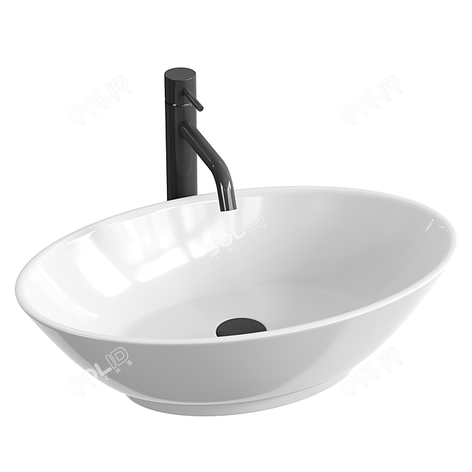 Glossy White REA Pamela Basin 3D model image 1