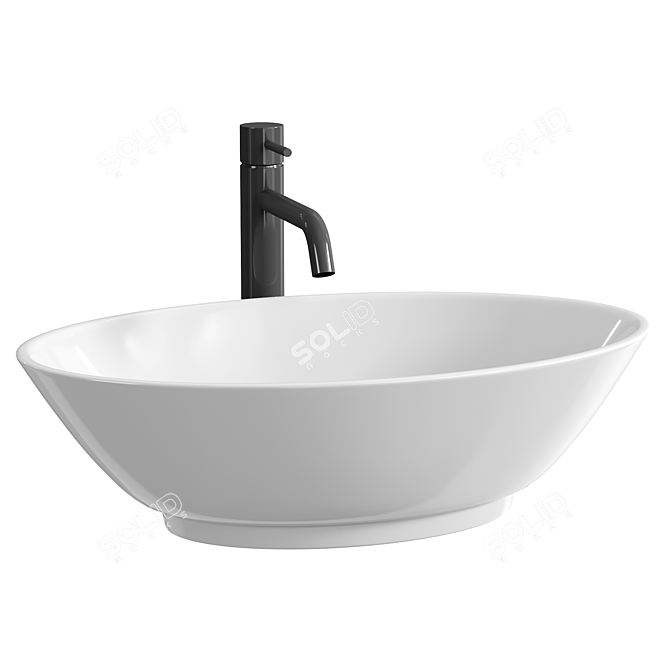 Glossy White REA Pamela Basin 3D model image 2