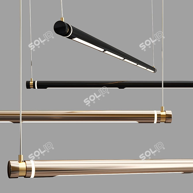 Sleek One Line Pendant Light 3D model image 4