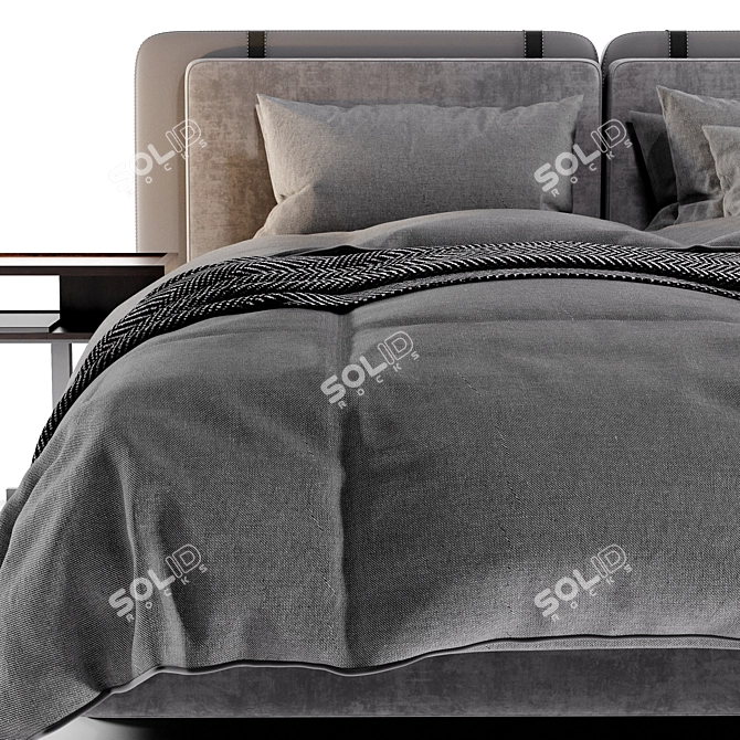Sophisticated Minotti Tatlin Soft Bed 3D model image 4