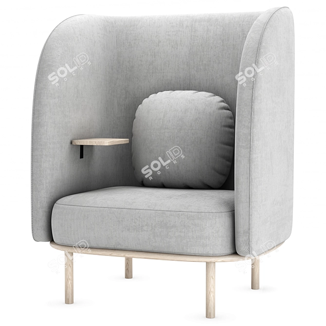 Modern Nesting Armchair and Table 3D model image 1