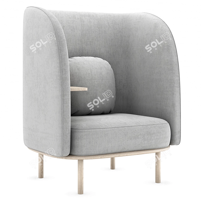 Modern Nesting Armchair and Table 3D model image 2