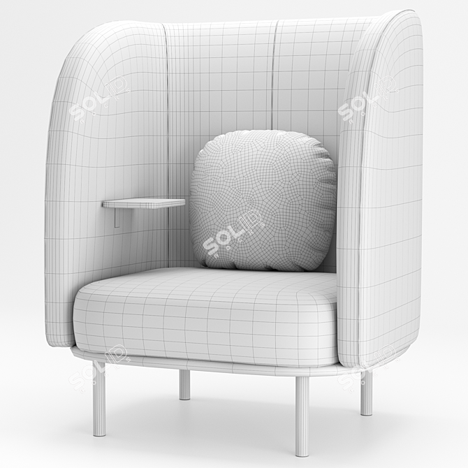 Modern Nesting Armchair and Table 3D model image 3