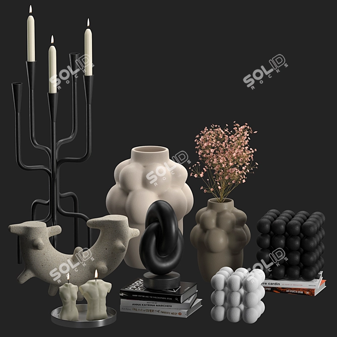 Stylish Corner Design Decor Set 3D model image 2