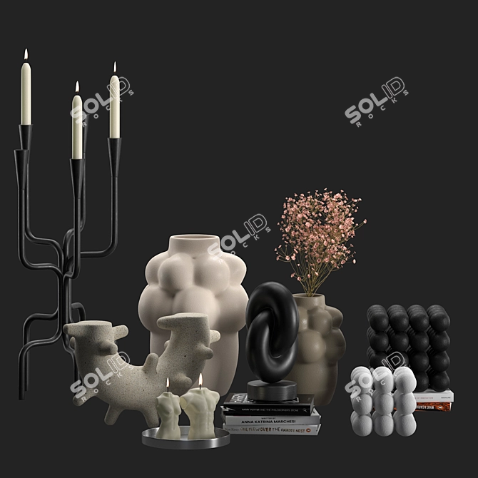 Stylish Corner Design Decor Set 3D model image 4