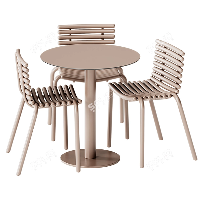 Modern Diabla Table & Chair 3D model image 2