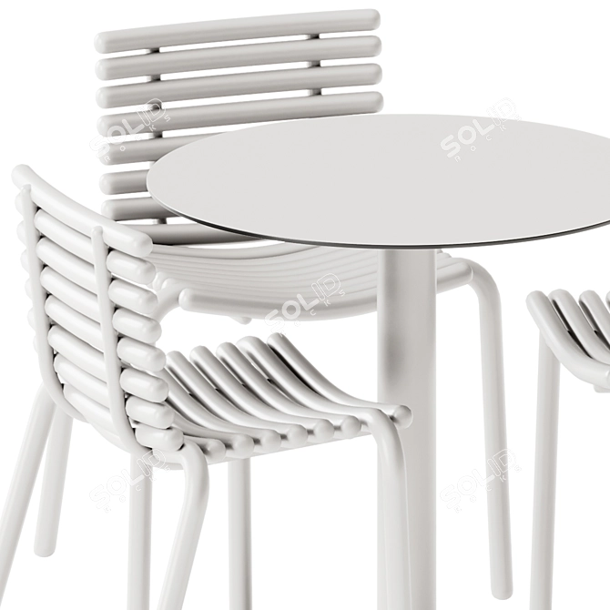 Modern Diabla Table & Chair 3D model image 4