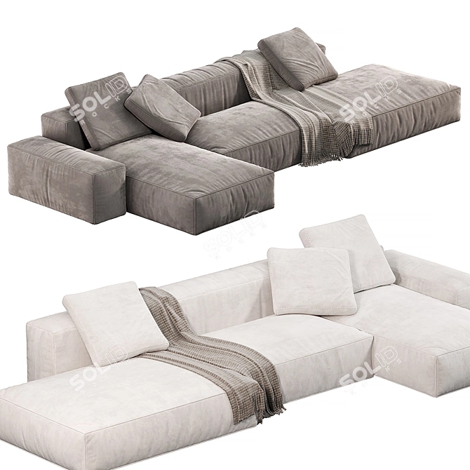 Modern BOCA NAVI 3-Seater Sofa 3D model image 2