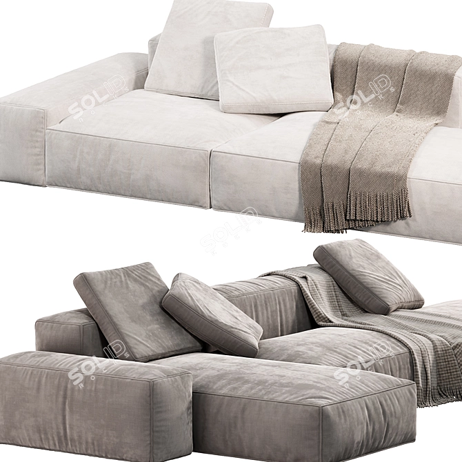 Modern BOCA NAVI 3-Seater Sofa 3D model image 4