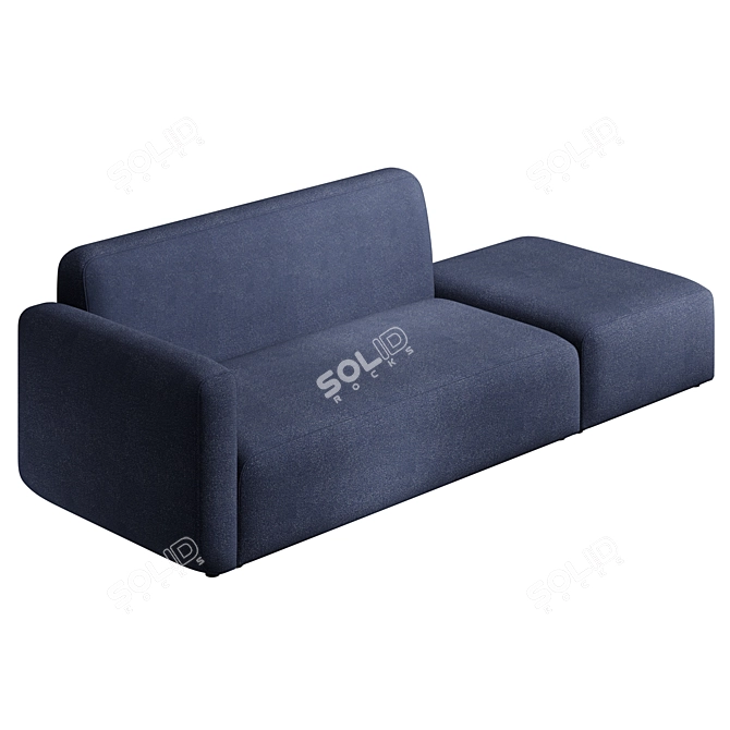 Modular Sofa With Blue Terminal 3D model image 1