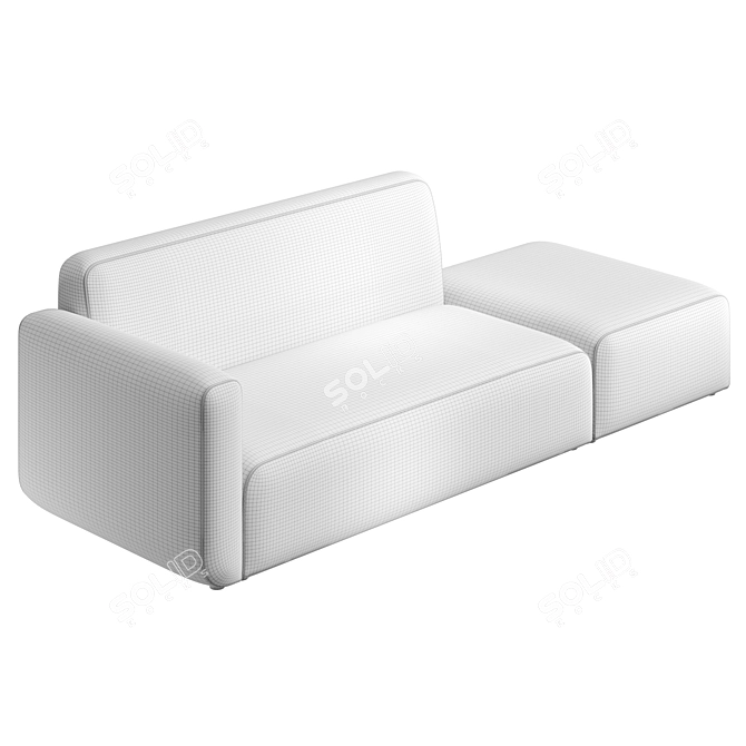 Modular Sofa With Blue Terminal 3D model image 2