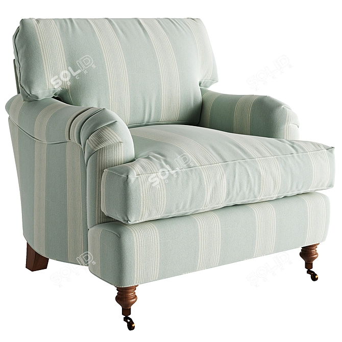 Luxury Brooke Club Chair 3D 3D model image 1