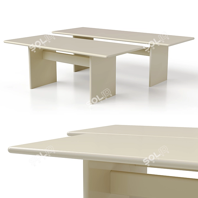 Modern Rink Dining Table - Sleek 3D model image 1