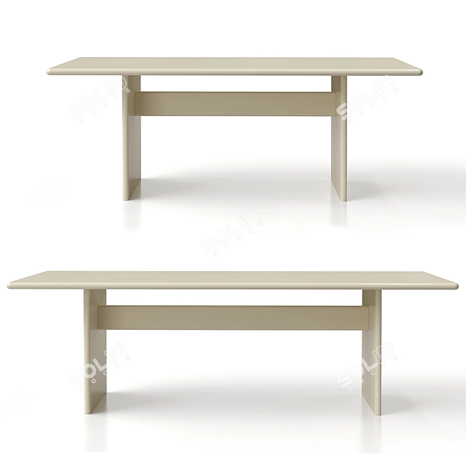 Modern Rink Dining Table - Sleek 3D model image 2