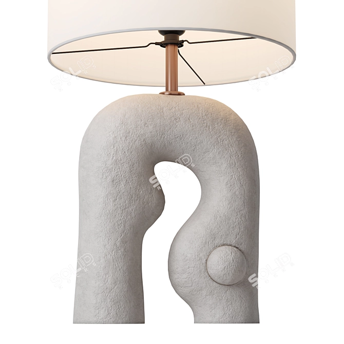 Artist-Inspired Ceramic Table Lamp 3D model image 2