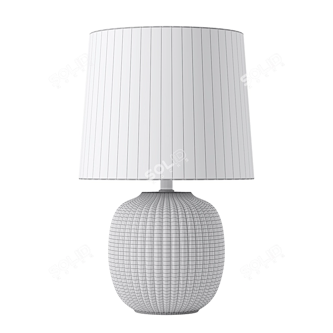 Ribbed Ceramic Table Lamp, Artistic 3D model image 3