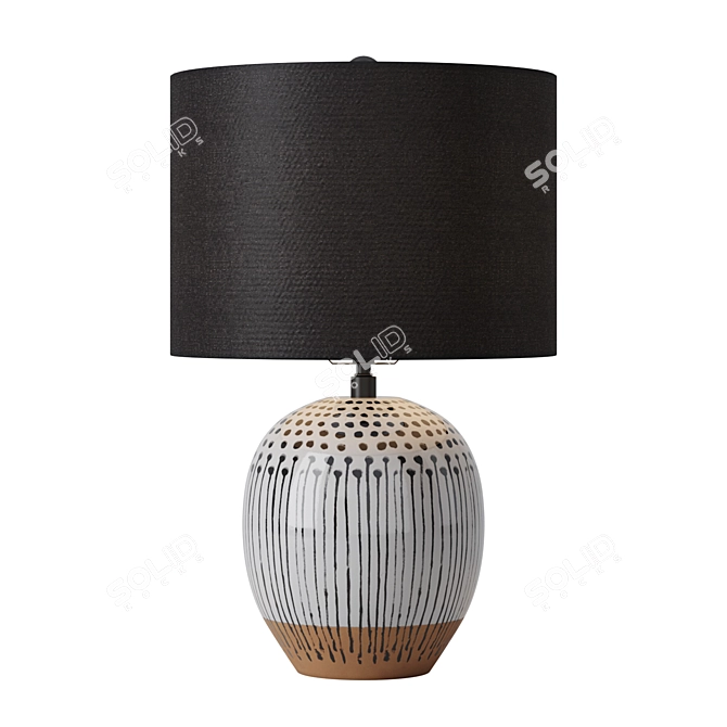 Terracotta Glazed Table Lamp 3D model image 1