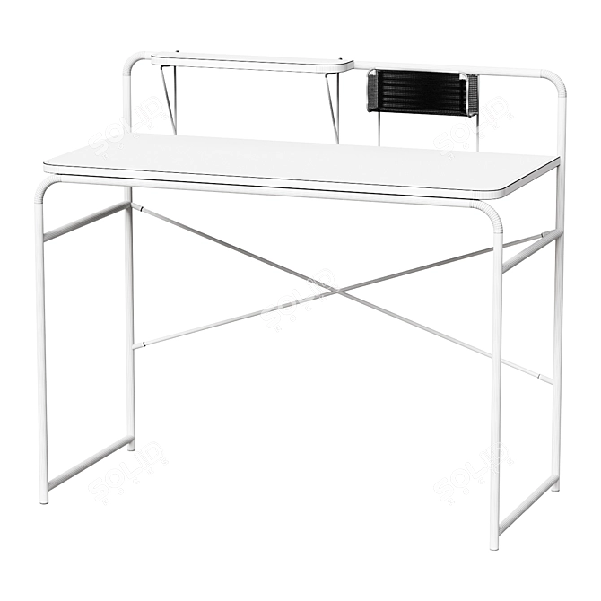 Foreman 98x48 Black Writing Desk 3D model image 2