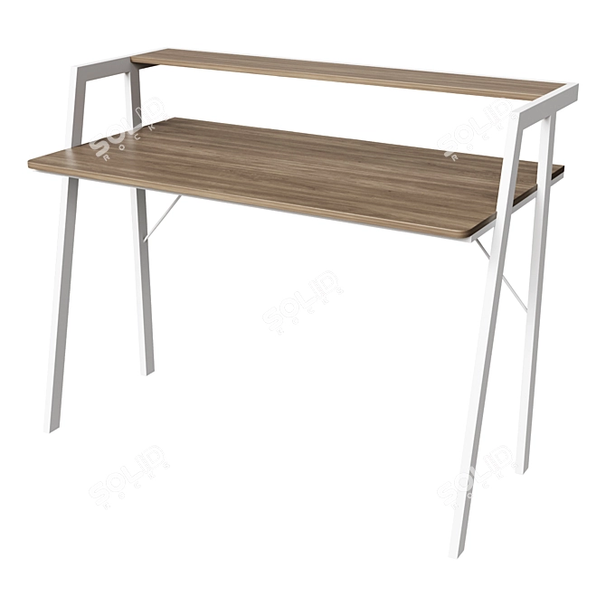 Aarhus Writing Desk Grey Oak 3D model image 1